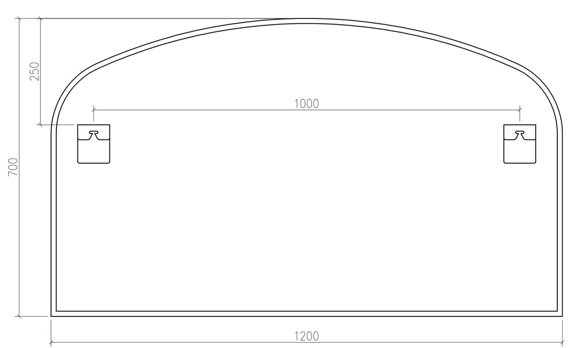 Delphine Overmantel Arch Mirror 120x70cm - Gunmetal