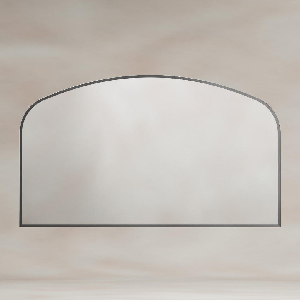Delphine Overmantel Arch Mirror 120x70cm - Gunmetal