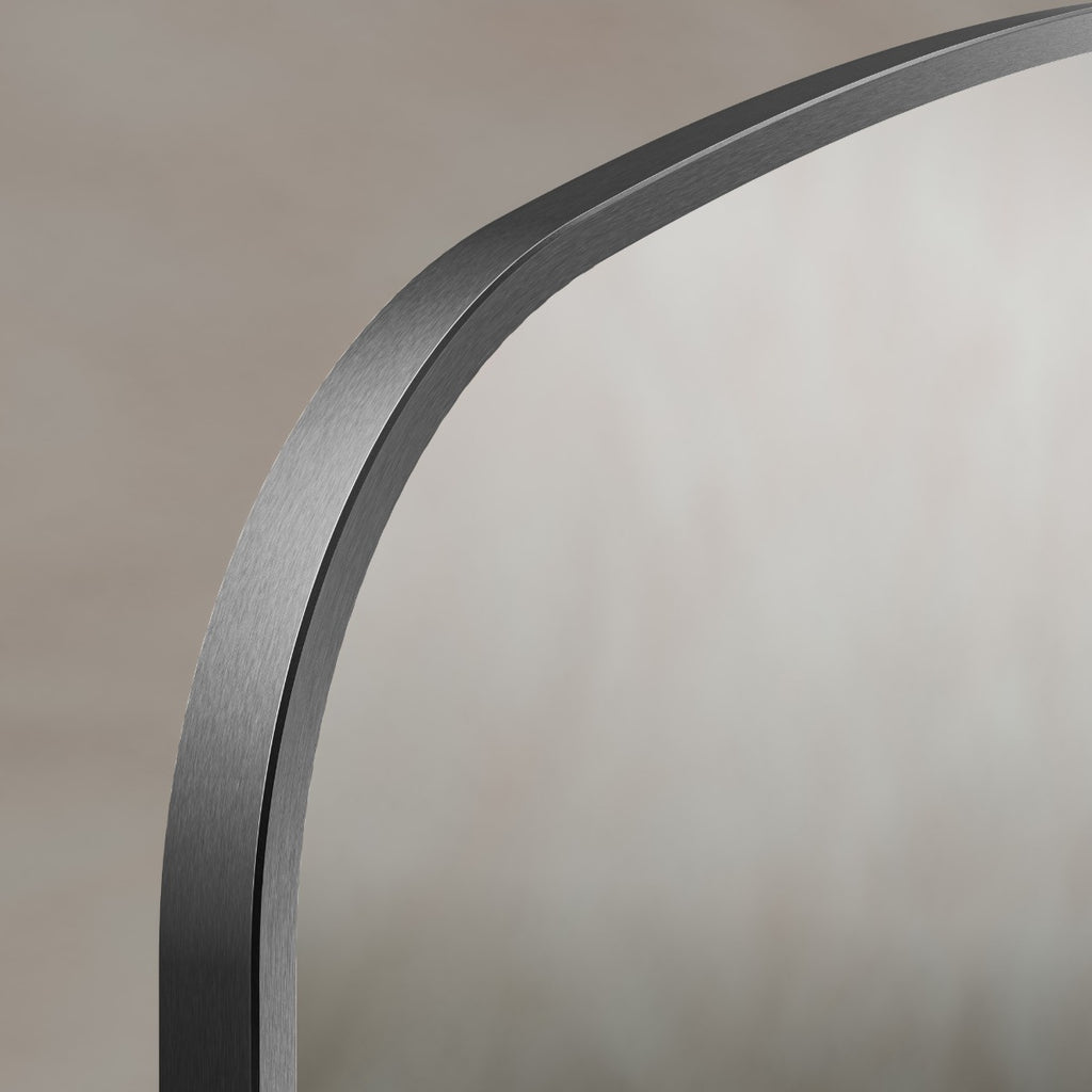 Delphine Overmantel Arch Mirror 120x70cm - Gunmetal