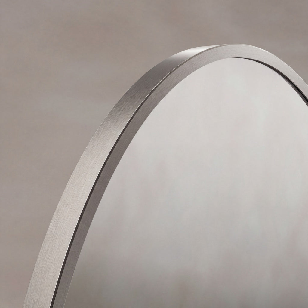 Delphine Oval Mirror 55x80cm - Brushed Nickel