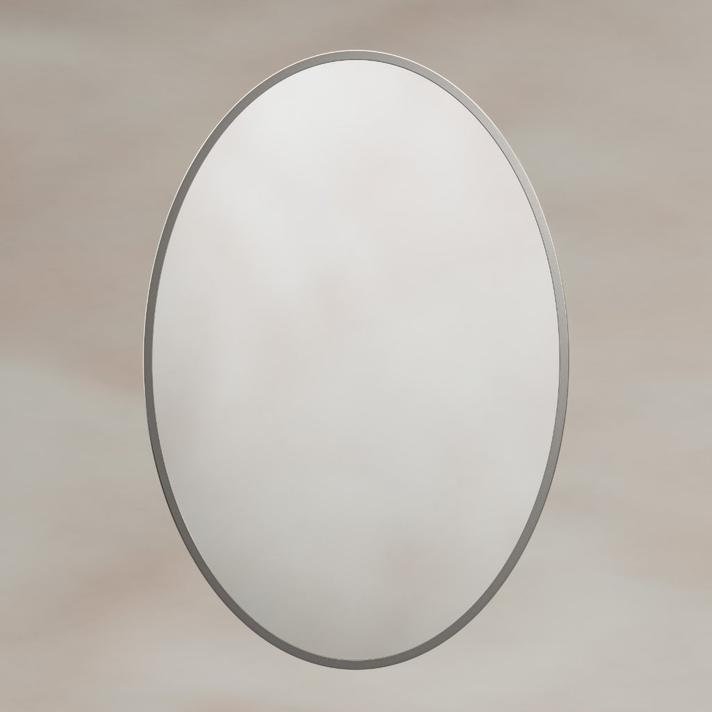 Delphine Oval Mirror 55x80cm - Brushed Nickel