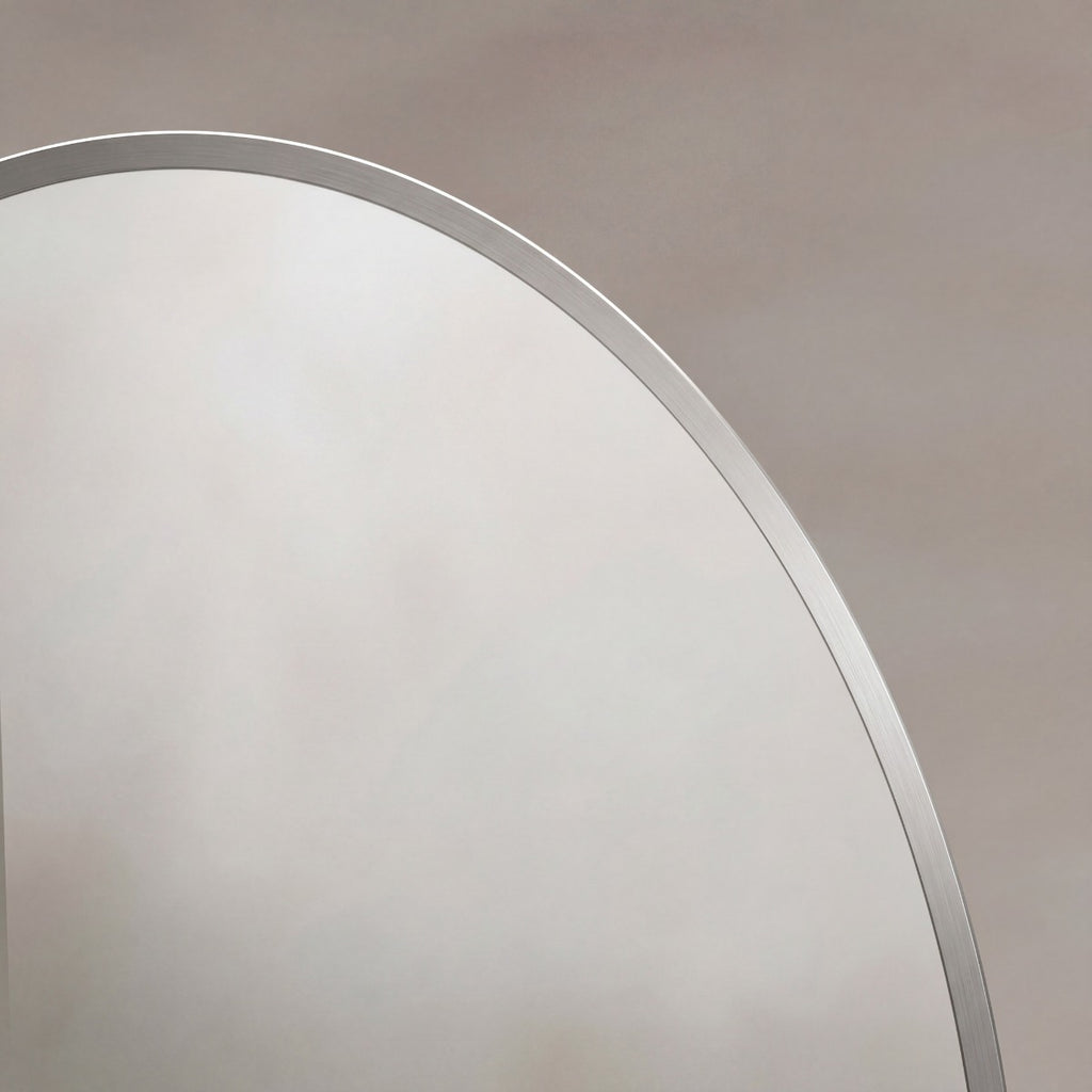 Delphine Oval Mirror 55x80cm - Brushed Nickel