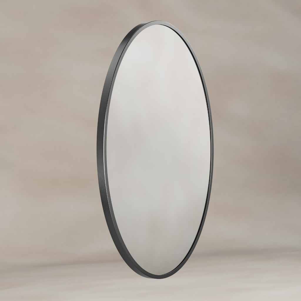 Delphine Oval Mirror 55x80cm - Gunmetal