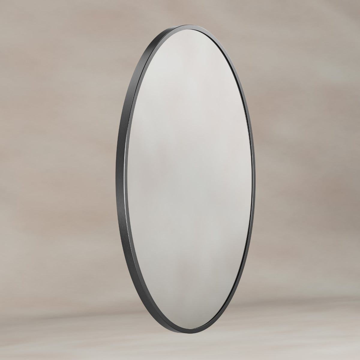 Delphine Oval Mirror 55x80cm - Gunmetal