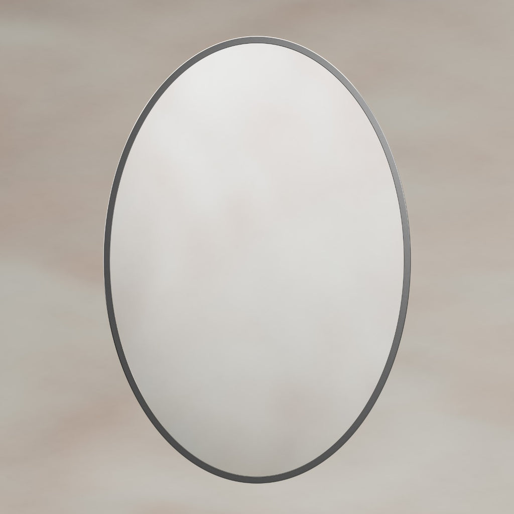 Delphine Oval Mirror 55x80cm - Gunmetal