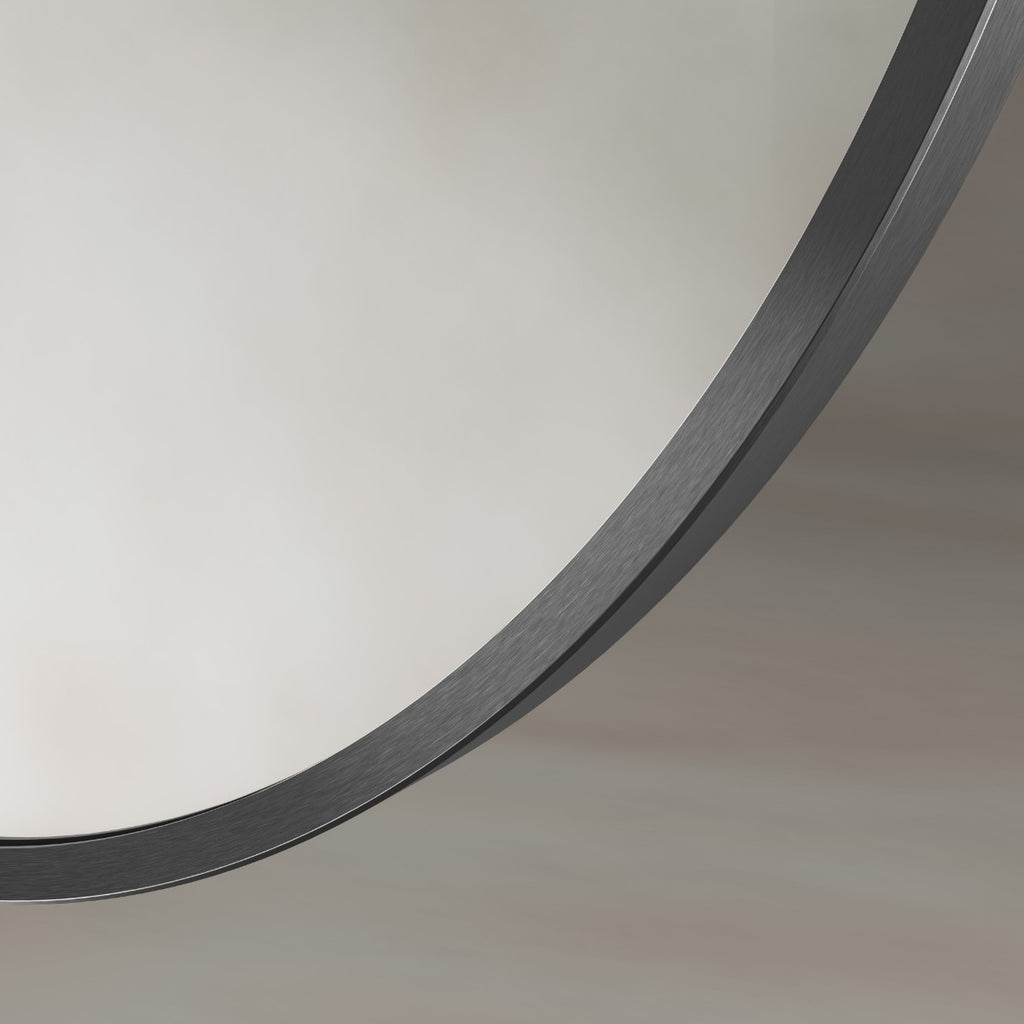 Delphine Oval Mirror 55x80cm - Gunmetal