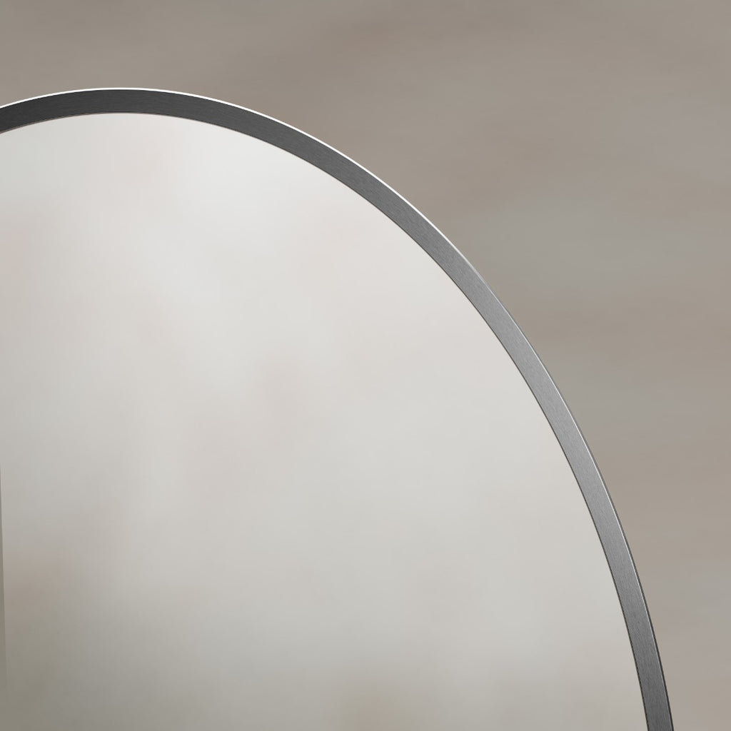 Delphine Oval Mirror 55x80cm - Gunmetal