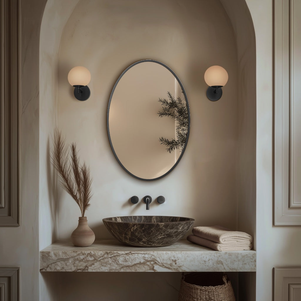 Delphine Oval Mirror 55x80cm - Gunmetal