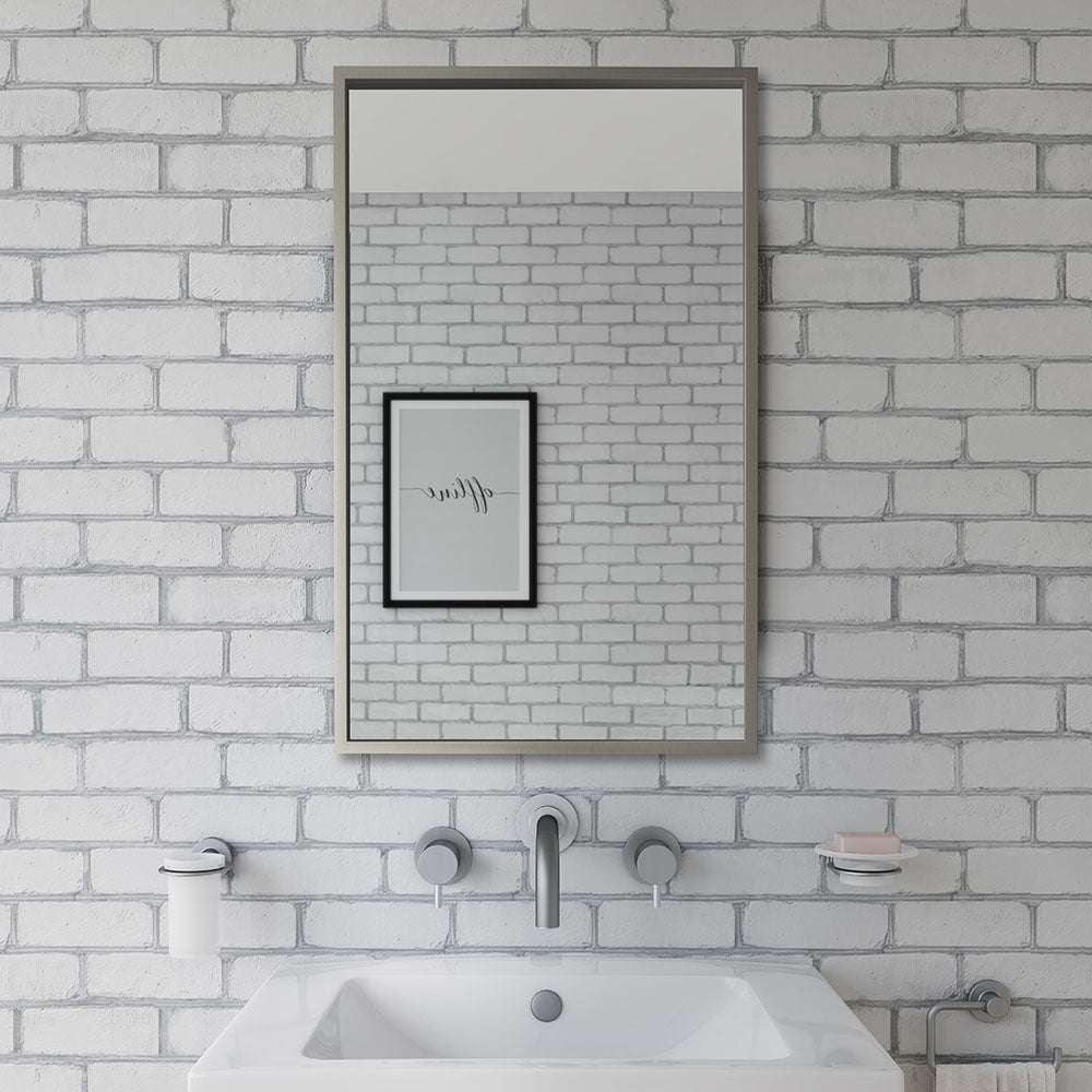 Docklands Rectangular Mirror 50 Brushed Stainless Steel - 50