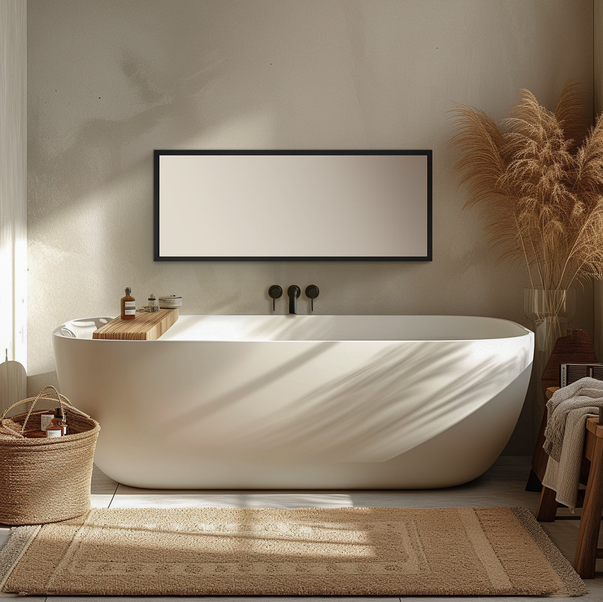 Docklands Rectangular Mirror 41 Black - 40x100cm