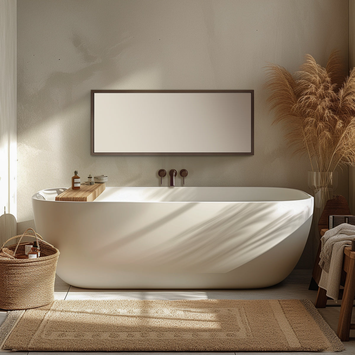 Docklands Rectangular Mirror 41 Brushed Bronze - 40x100cm