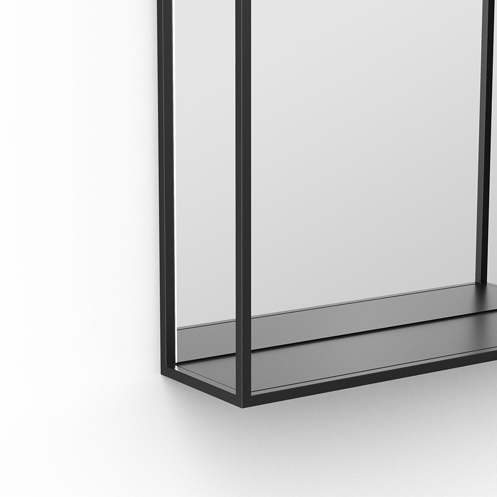 Docklands Mirror With Shelf 50 Black - 50x80cm