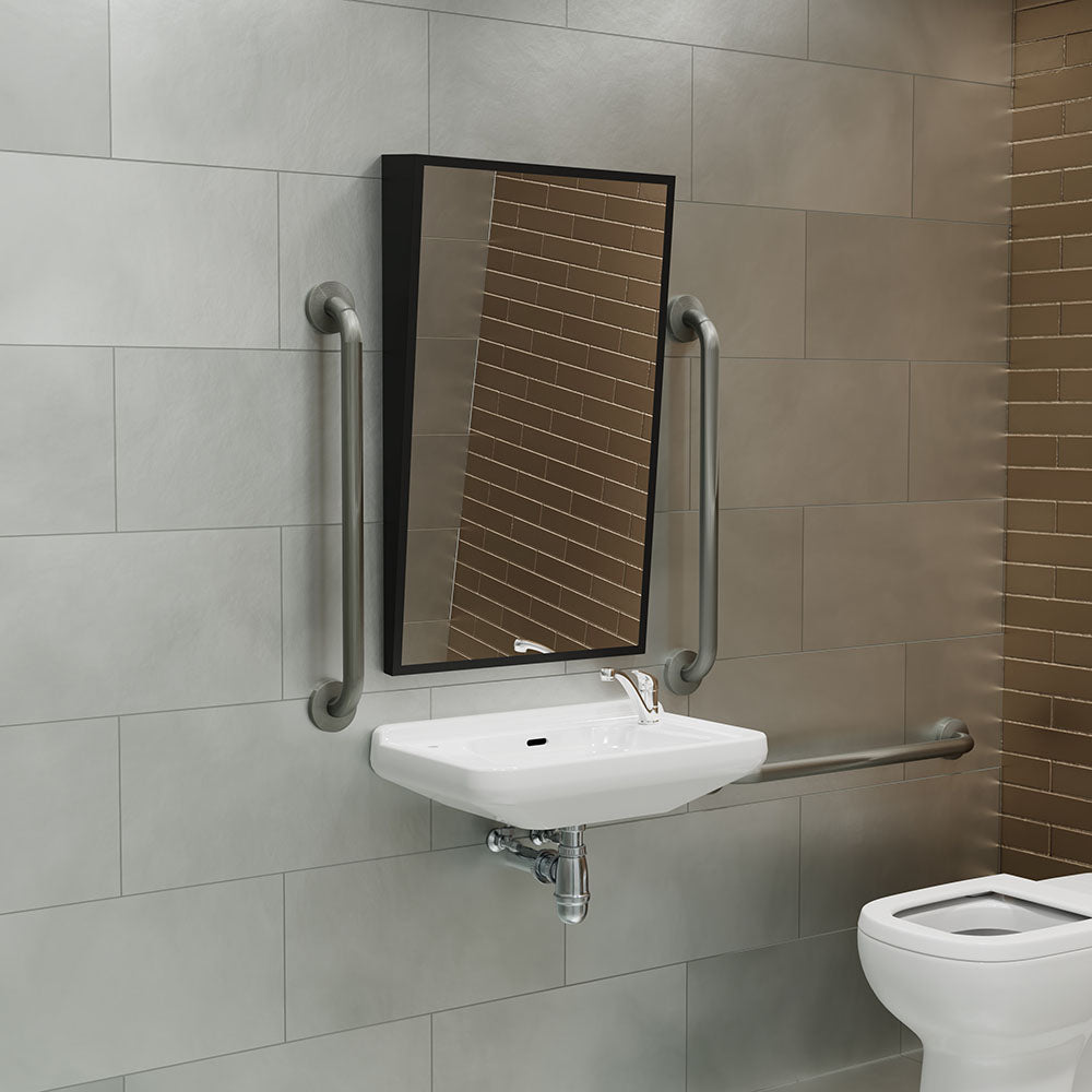 Docklands Inclusive Angled Mirror 50 Black - 50x80cm