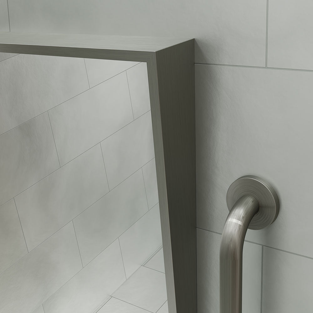 Docklands Inclusive Angled Mirror 50 Brushed Stainless Steel