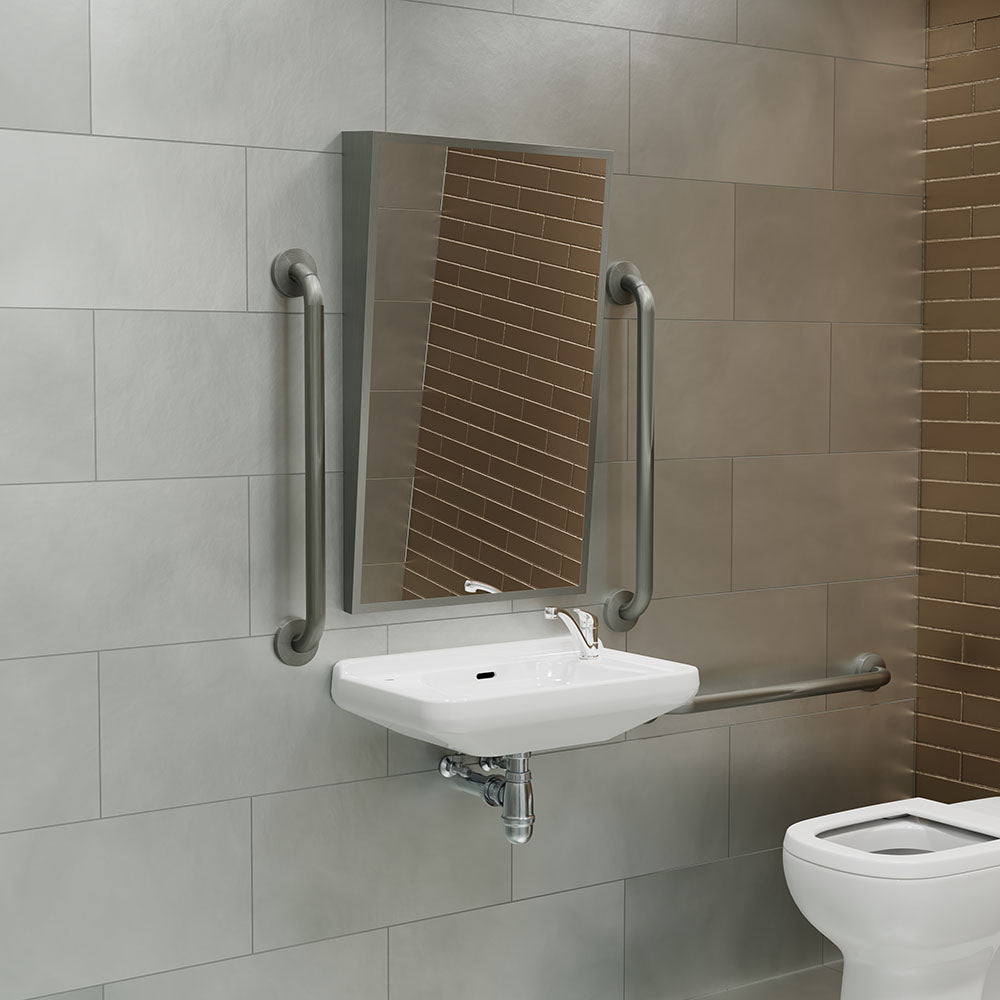 Docklands Inclusive Angled Mirror 50 Brushed Stainless Steel