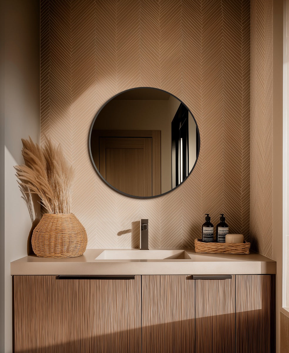 Docklands Round Mirror 60cm Gunmetal