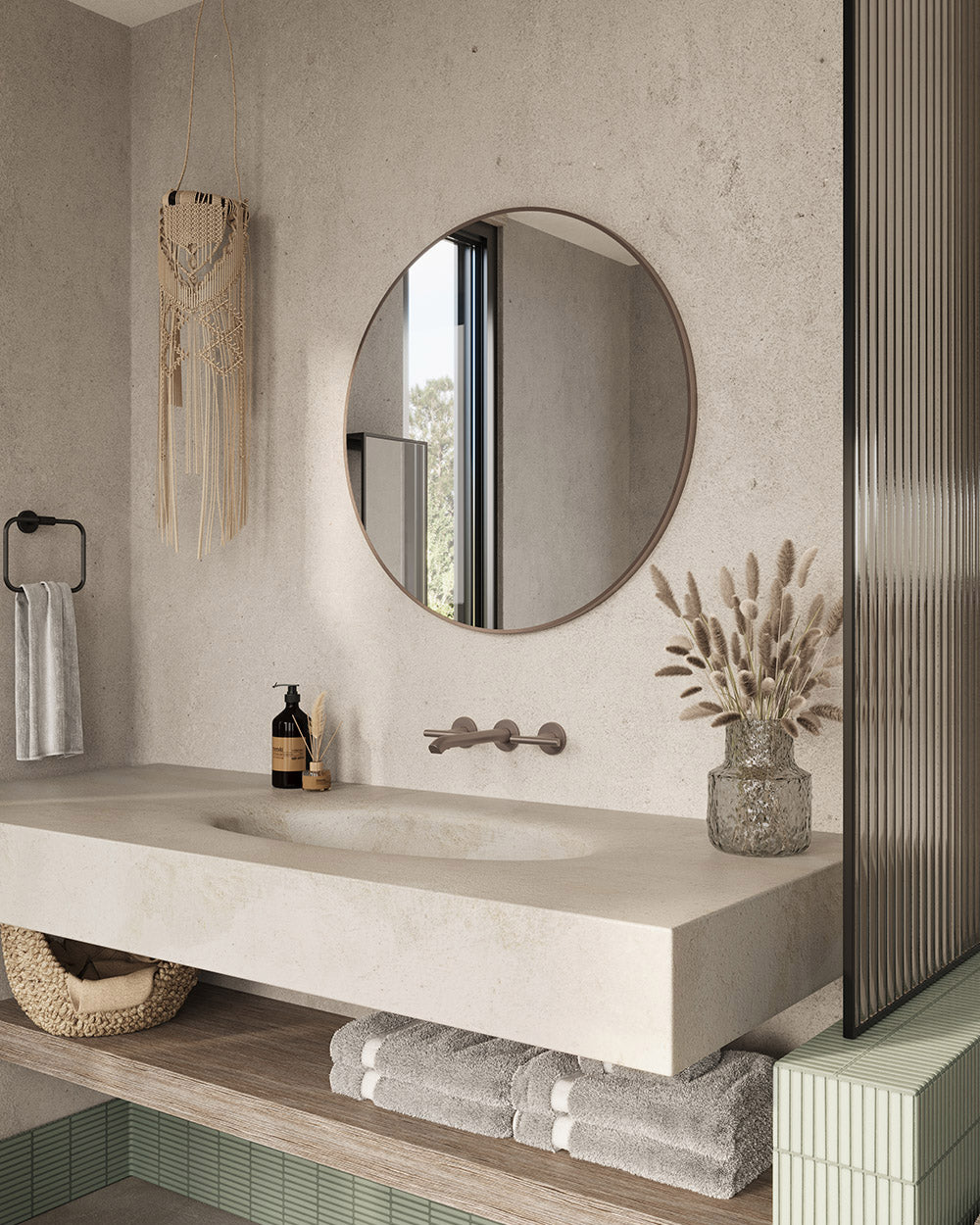 Docklands Round Mirror 80cm Brushed Bronze