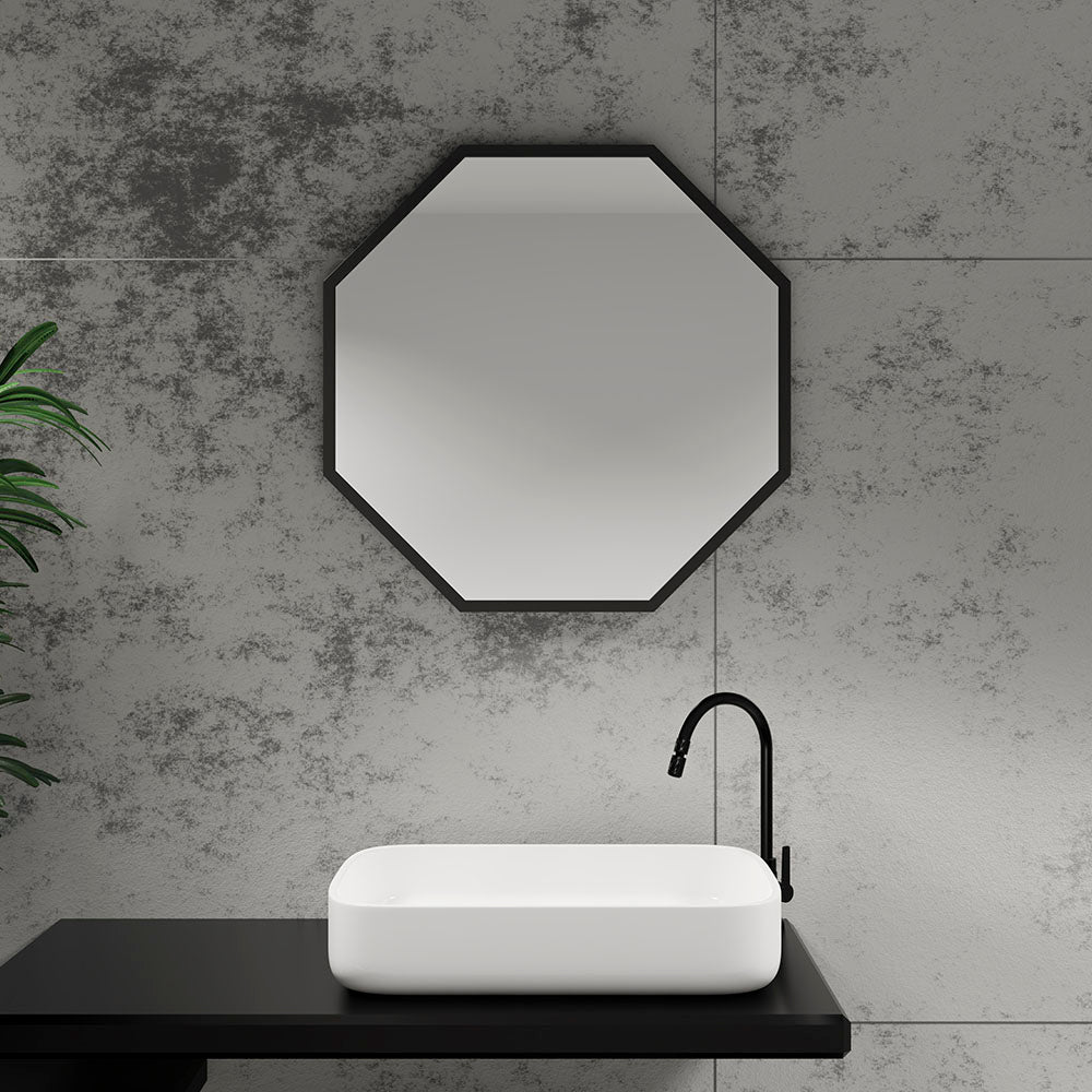 Docklands Octagon Mirror 60cm Black
