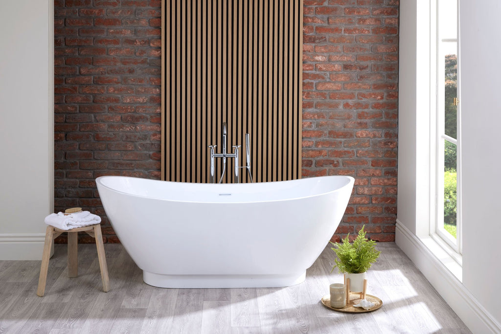 Dora double-ended slipper bath in gloss white