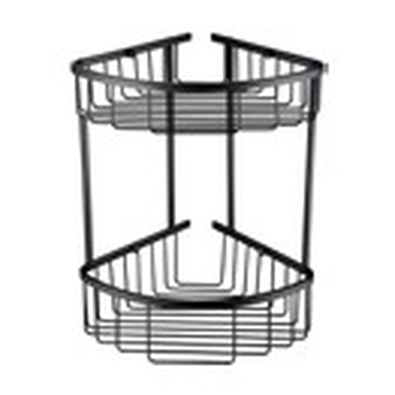 Double corner shower basket in matt black