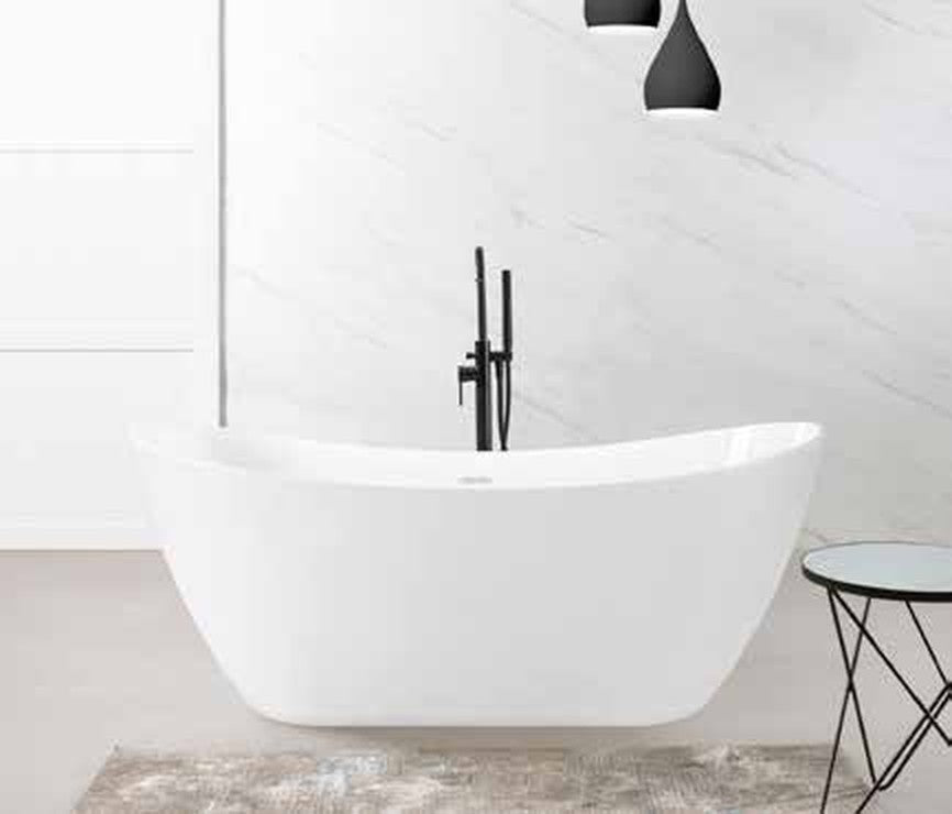 Dupla double slipper freestanding bath in a bathroom setting