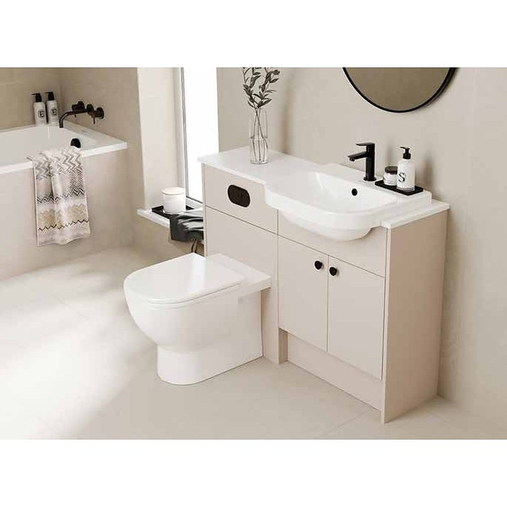 Duravit D-Code back to wall toilet and basin in a modern bathroom
