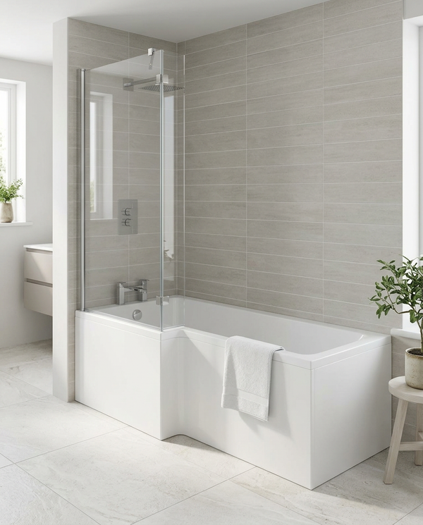 Elan L-Shaped Shower Bath