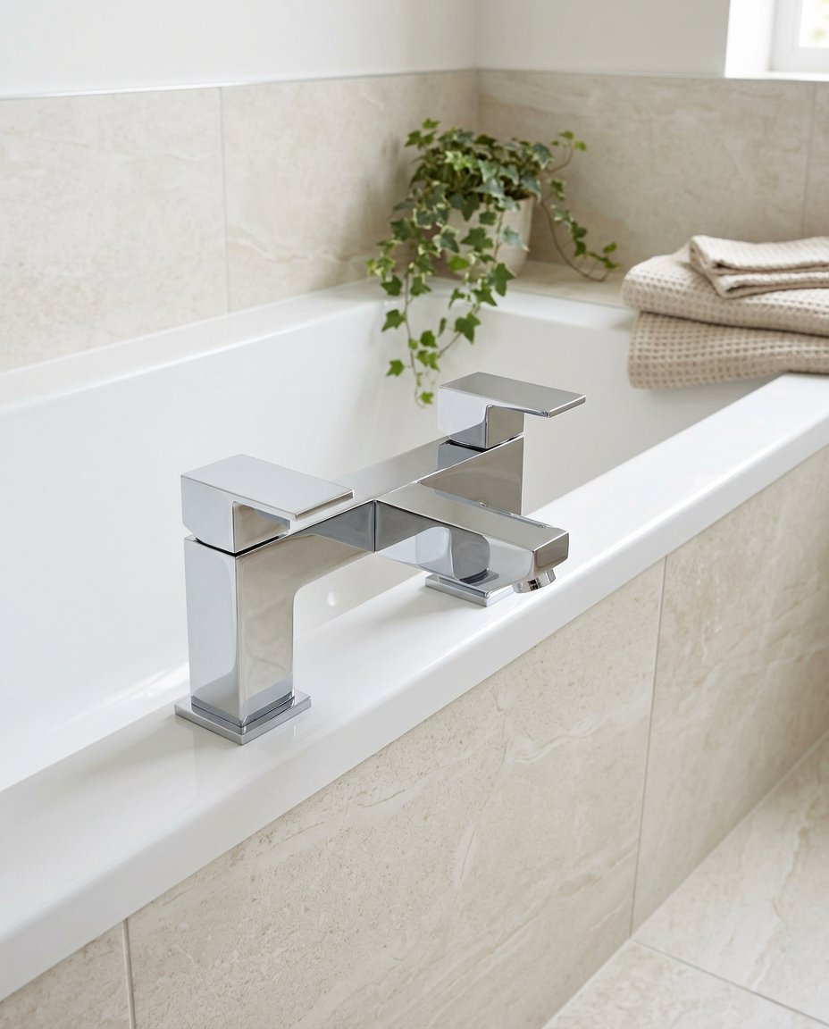 Elementa Bath Filler in a bright modern bathroom