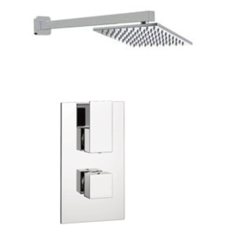 Elementa Thermostatic Shower Sets & Valves, Concealed valve with fixed overhead drencher