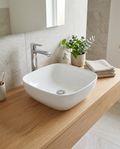 Elipso Square Countertop Basin in a bright modern bathroom