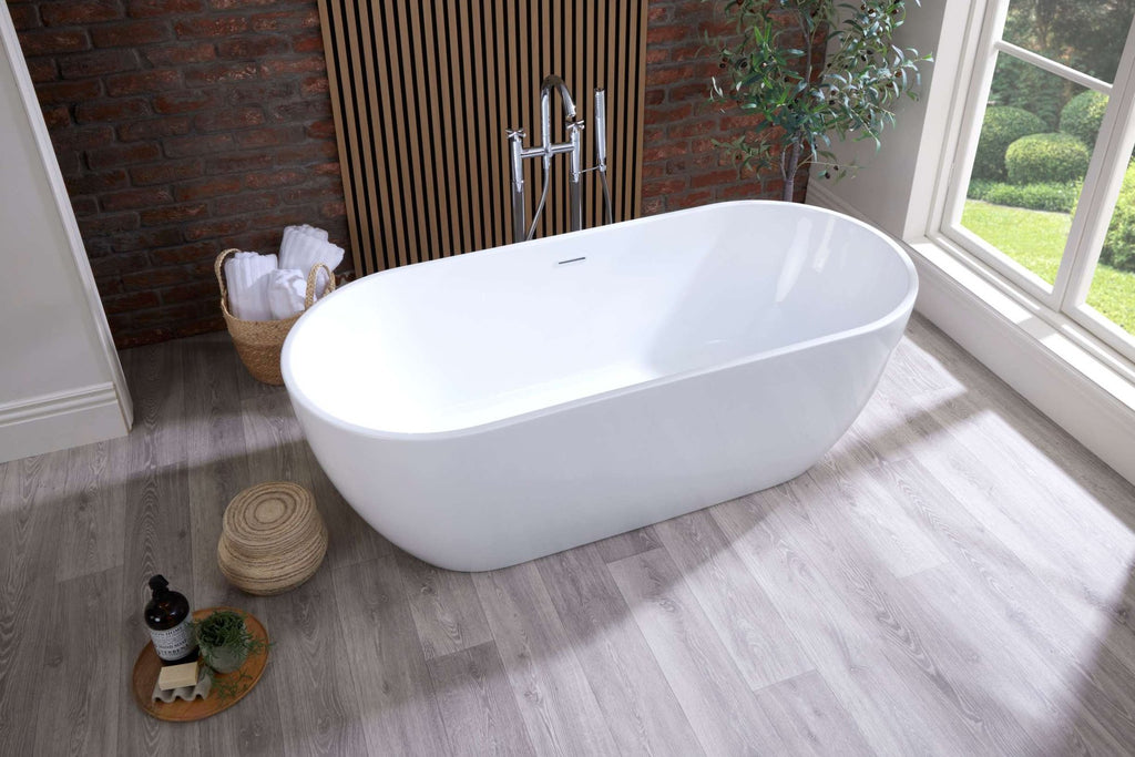 Eliza freestanding bath in a bright bathroom