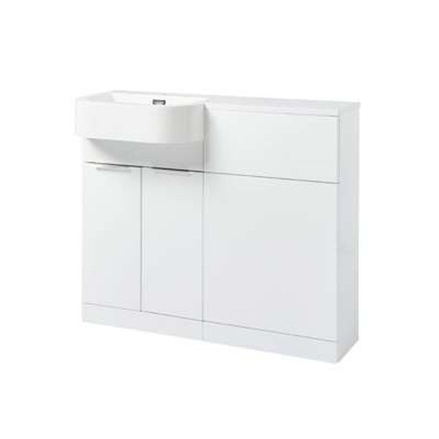 Fenwick 1010mm P-Shaped Furniture Pack – White gloss
