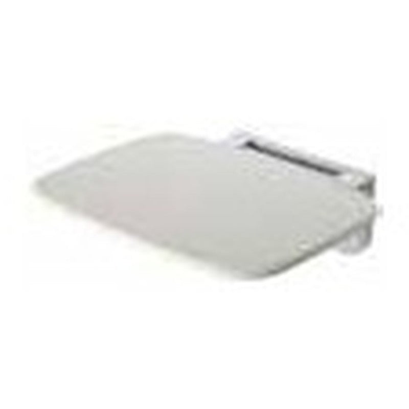 White and chrome fold away shower seat