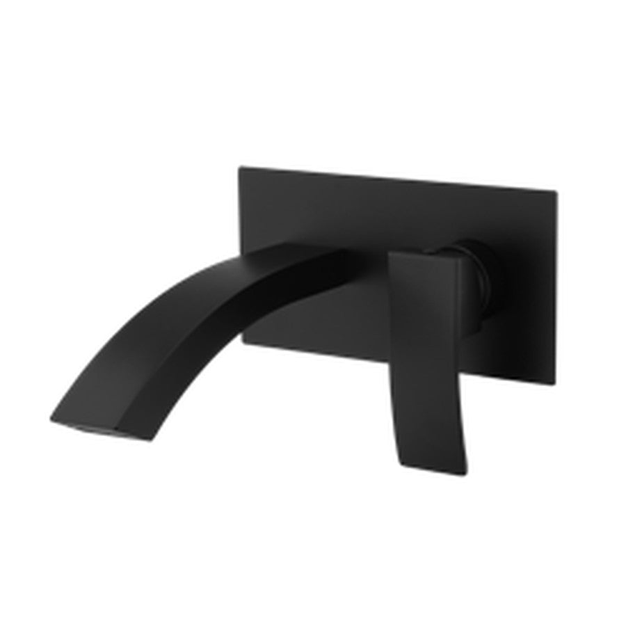 Fumo Matt Black Wall Mounted Basin Mixer