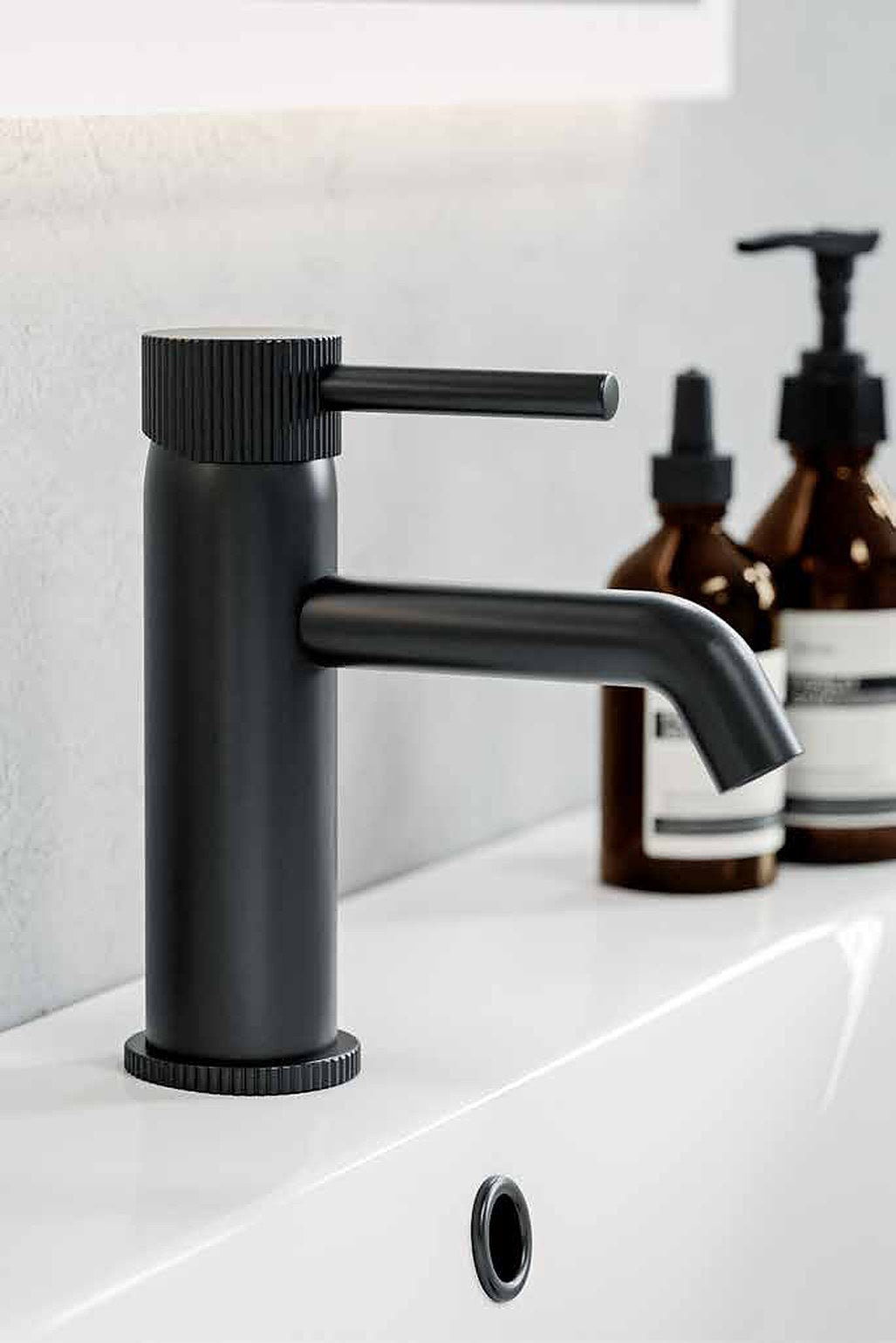 Grova taps from the Tilelyte Brassware Collection in a bathroom setting