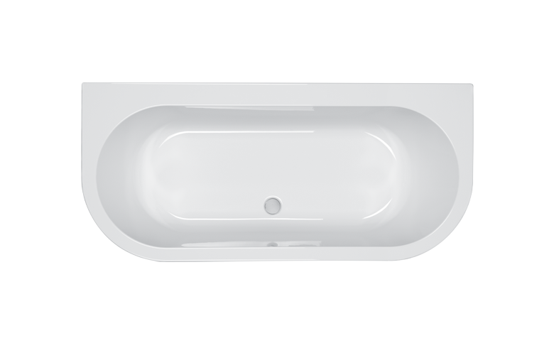 Carron Halcyon D-Shaped Bath, plan view