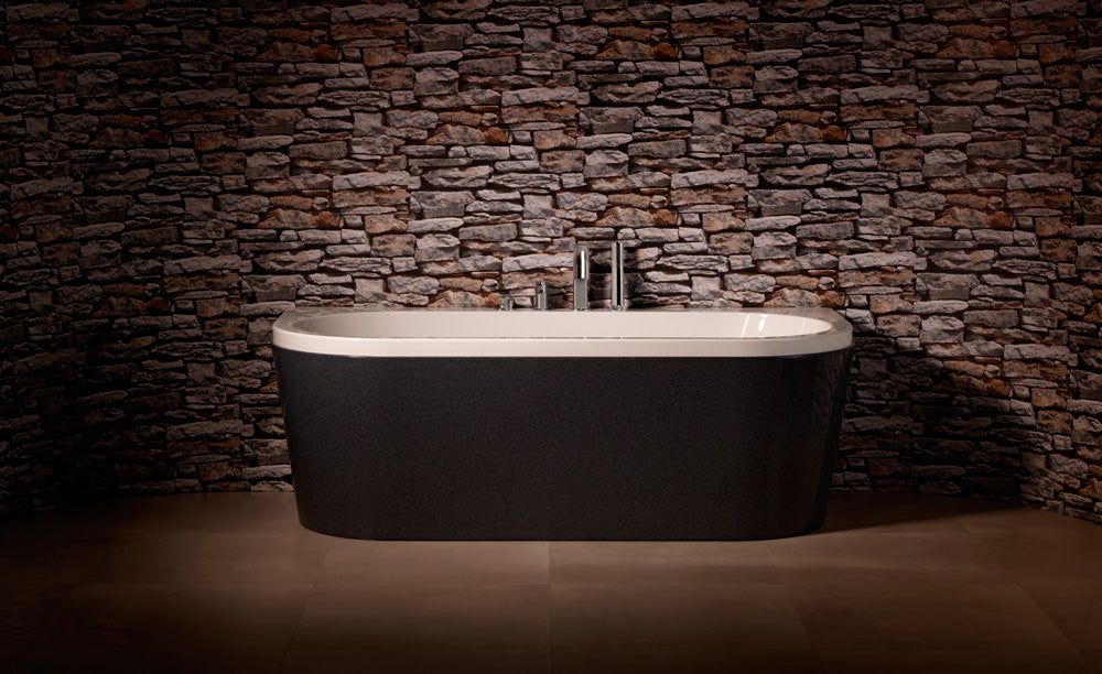 Carron Halcyon D-Shaped Bath, in a bathroom setting