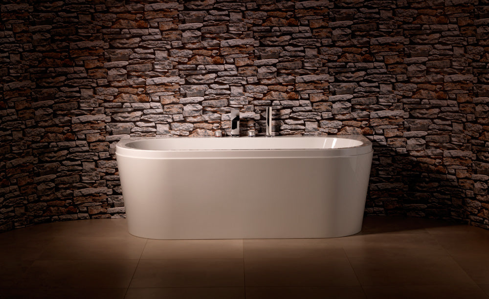 Carron Halcyon D-Shaped Bath, in a bathroom setting