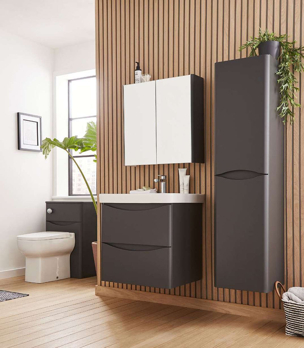 Halden Floor Standing Cloakroom Unit & Basin in a bathroom setting