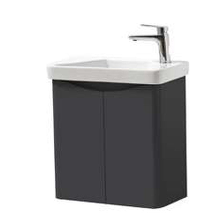 Halden Wall Hung Cloakroom Unit & Basin – Matt graphite