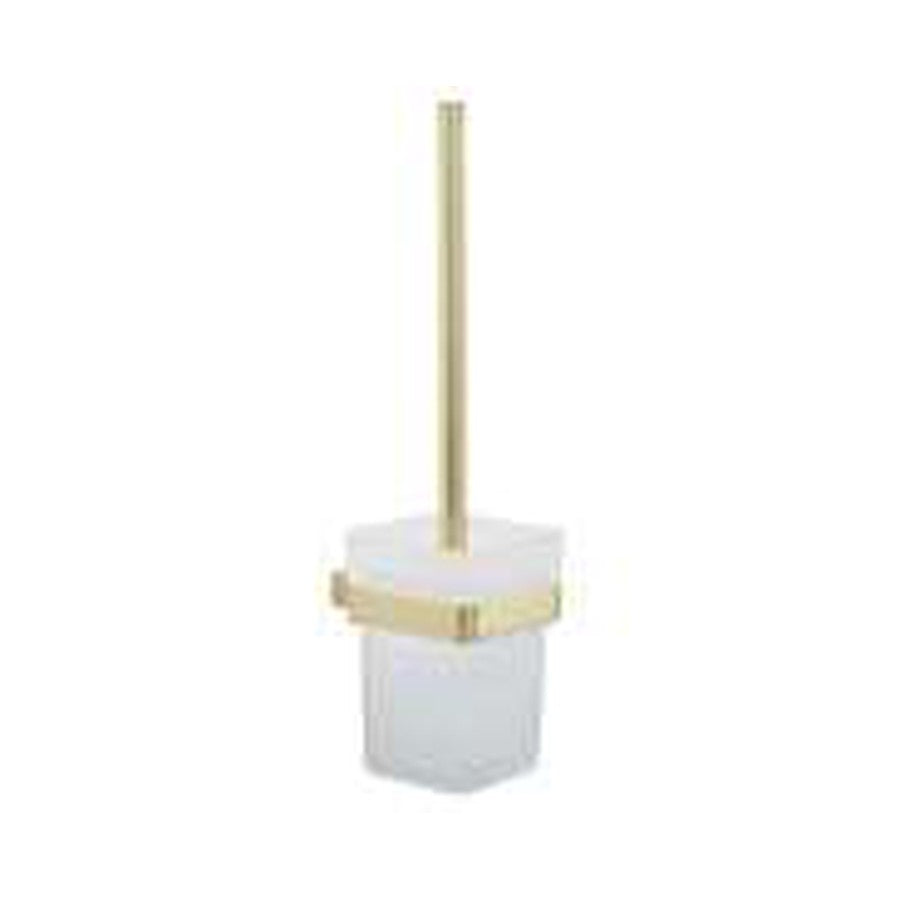 Halo Toilet Brush Set, Brushed brass