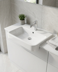 Harmonia Semi-Recessed Basin in a bright modern bathroom