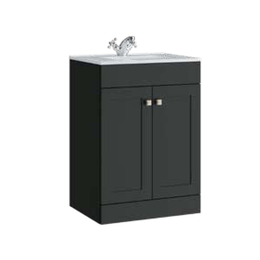 Haven 500mm Floor Standing Vanity Unit & Basin, 2 Doors – Anthracite
