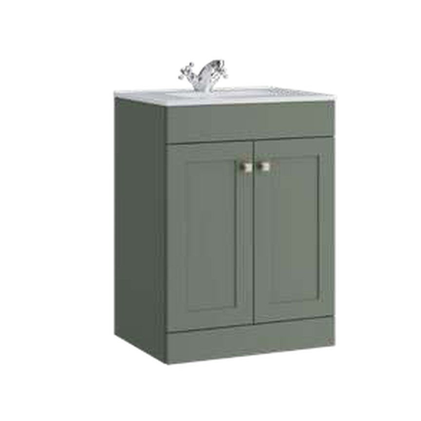 Haven 500mm Floor Standing Vanity Unit & Basin, 2 Doors – Corymbia green