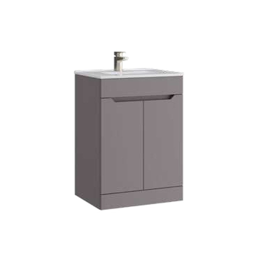Hoxton 500mm Floor Standing Vanity Unit & Basin, 2 Doors – Slate grey