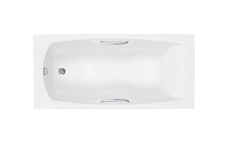 Carron Imperial Twin Grip Single Ended Bath, plan view