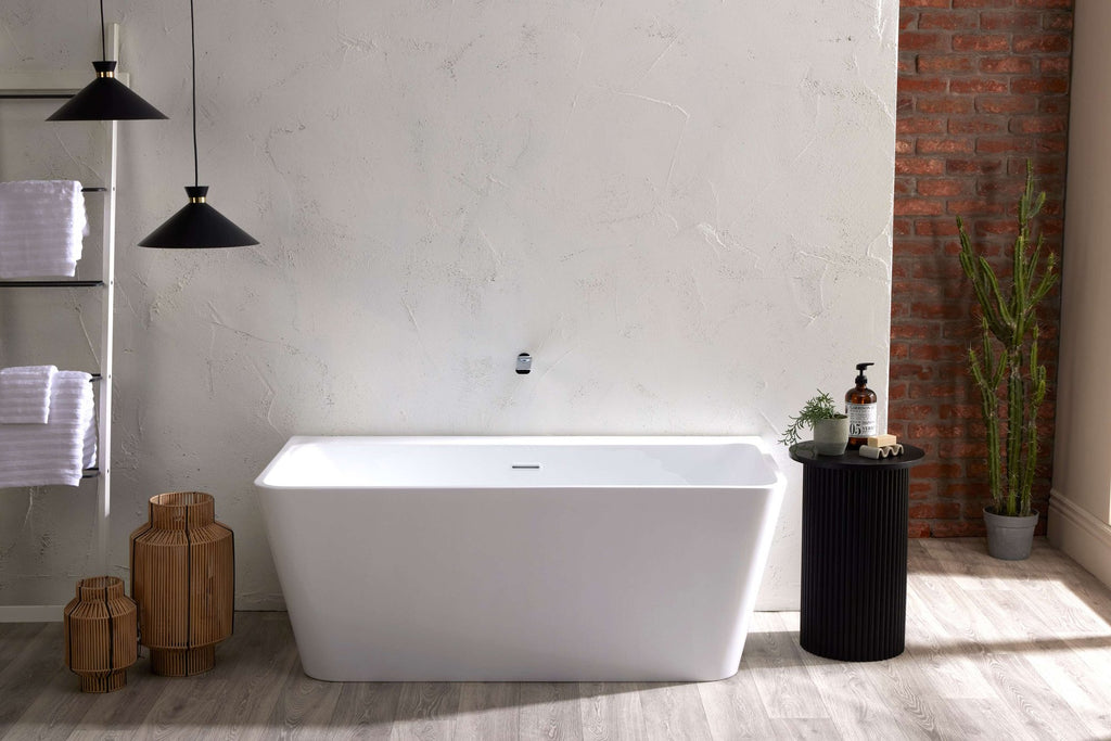 Juliet 1500mm back-to-wall bath in gloss white