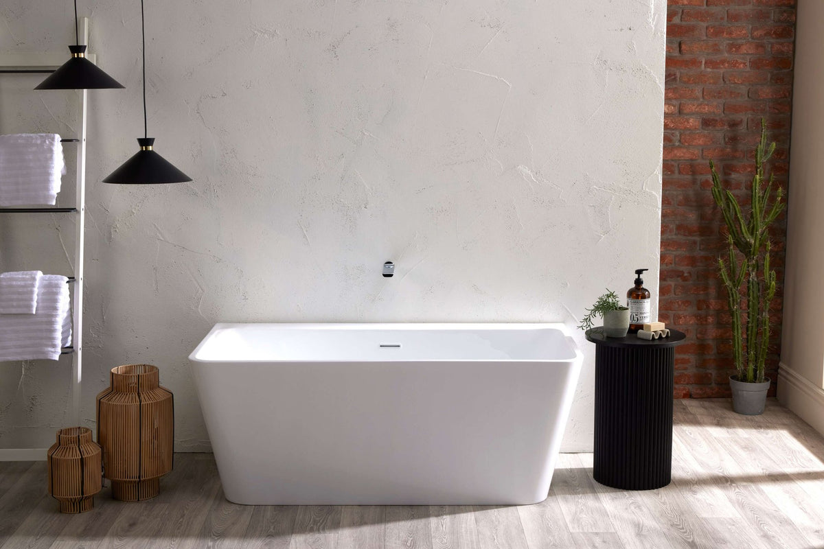 Juliet 1500mm back-to-wall bath in gloss white