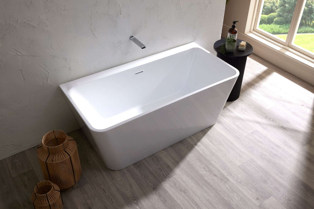 Juliet back-to-wall bath, angled view