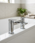 Kelso Bath Filler, chrome in a bright modern bathroom